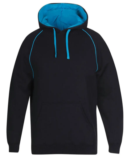 Picture of JB's Wear, Kids and Adults Contrast Fleecy Hoodie- Black Orange - Size XL